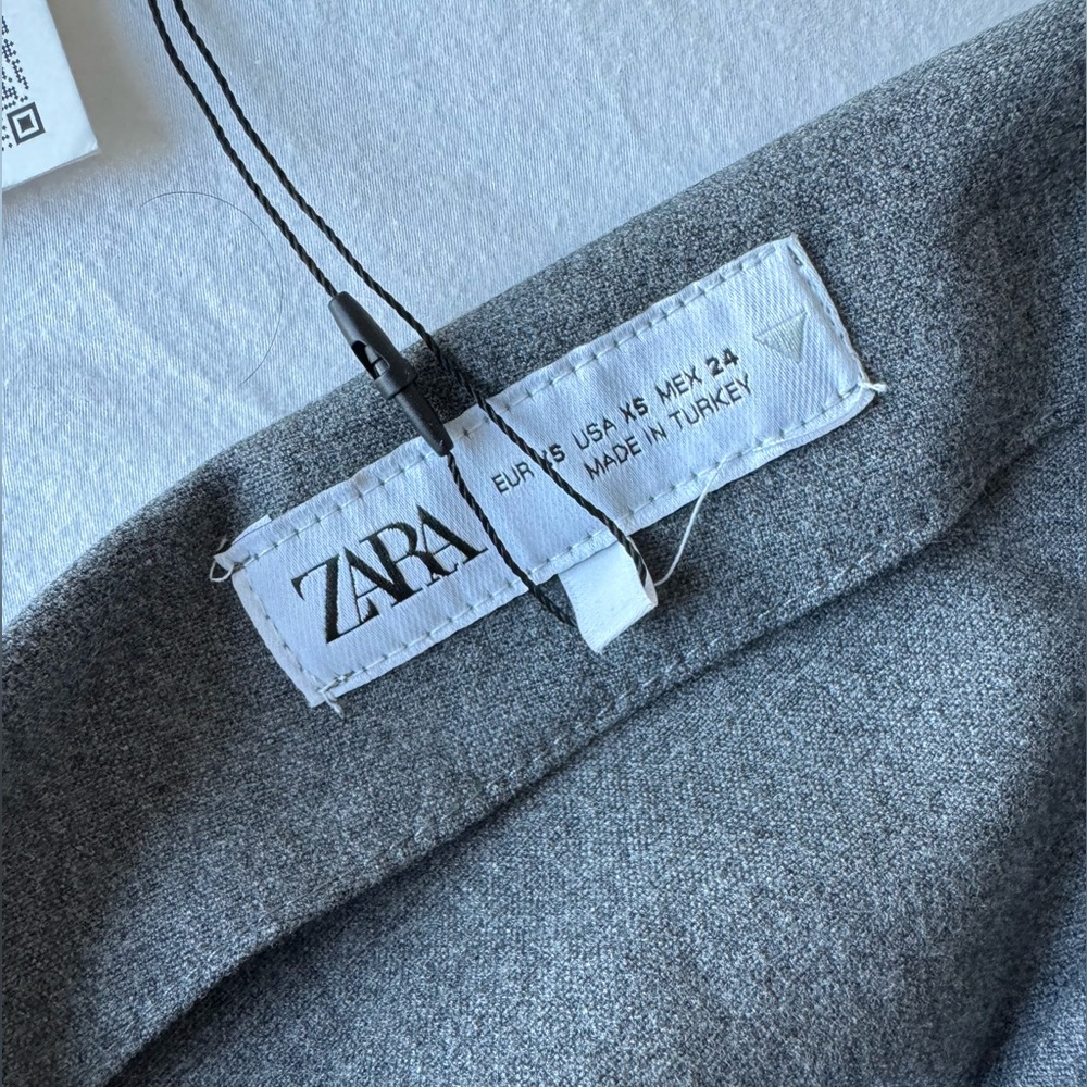 Zara Gray Ruched One-Shoulder Top XS - Picture 4 of 4